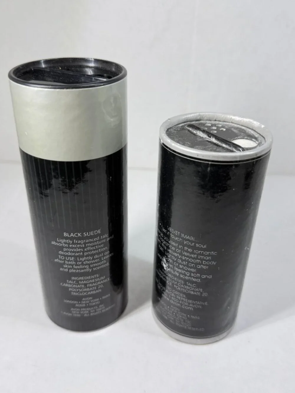 AVON body powder talc for Men deodorant - Black Suede + Velvet Imari NEW NOS